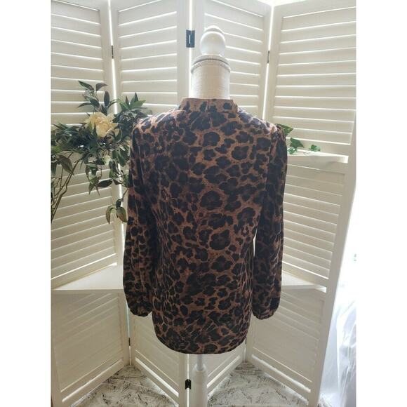 MICHAEL KORS CHEETA PRINT BALLOON SLEEVE BLOUSE SM - Picture 5 of 9